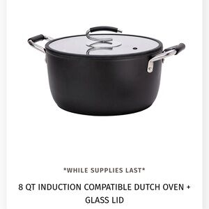 De terra Cucina Vesuvio 8 quart professional Dutch oven and glass lid